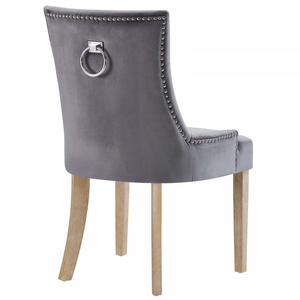 Pose Performance Velvet Dining Chair, Gray