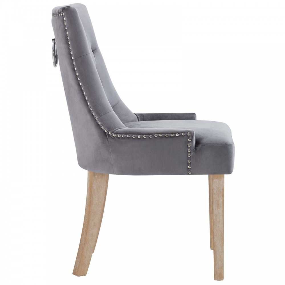 Pose Performance Velvet Dining Chair, Gray