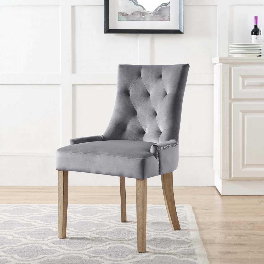 Pose Performance Velvet Dining Chair, Gray