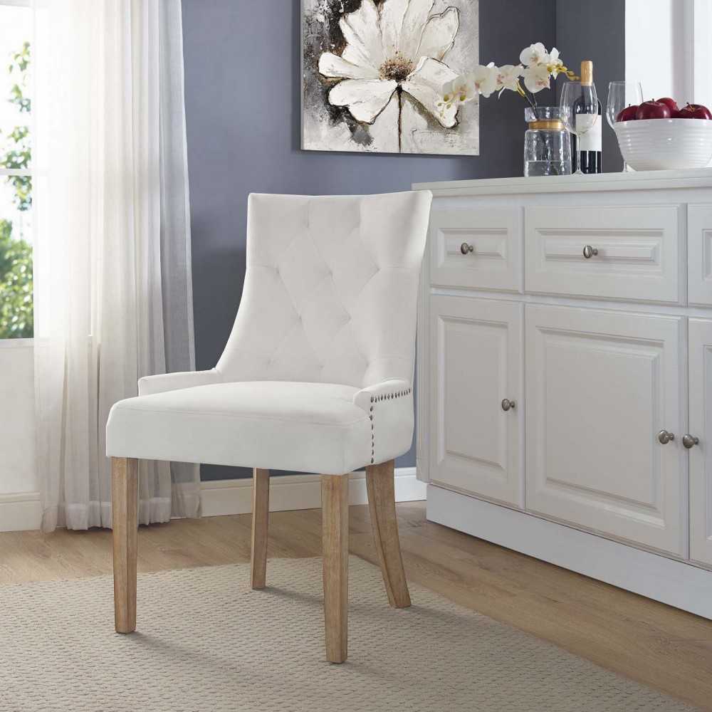 Pose Performance Velvet Dining Chair, Ivory