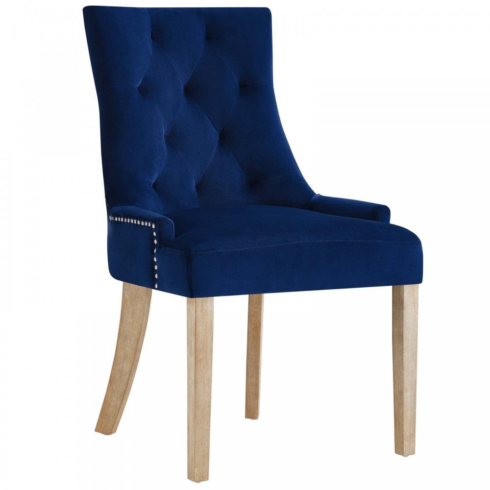 Pose Performance Velvet Dining Chair, Navy