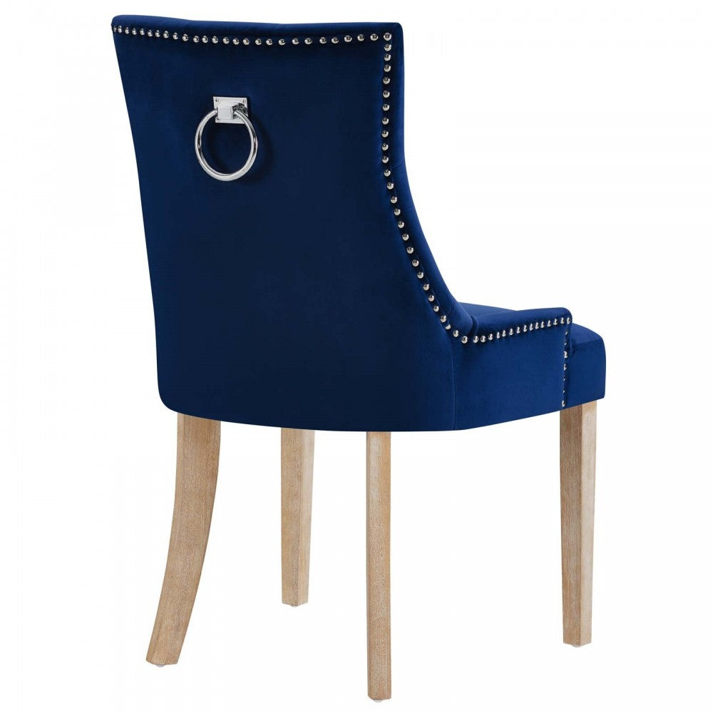 Pose Performance Velvet Dining Chair, Navy