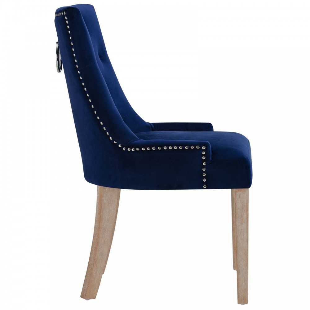 Pose Performance Velvet Dining Chair, Navy