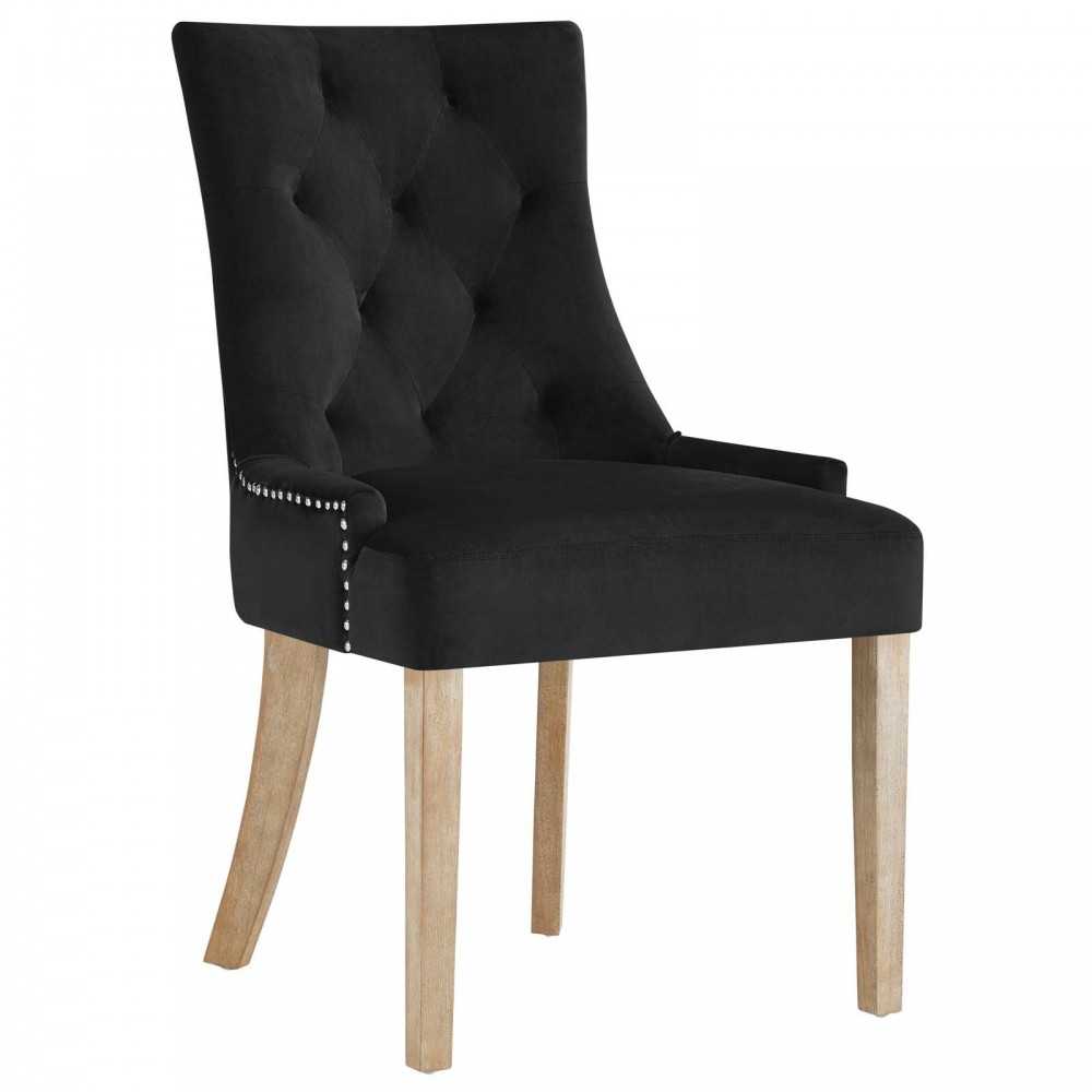 Pose Performance Velvet Dining Chair, Black