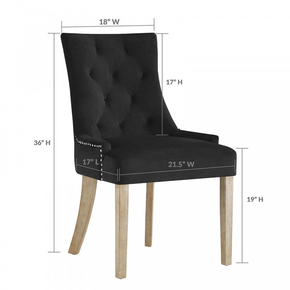 Pose Performance Velvet Dining Chair, Black