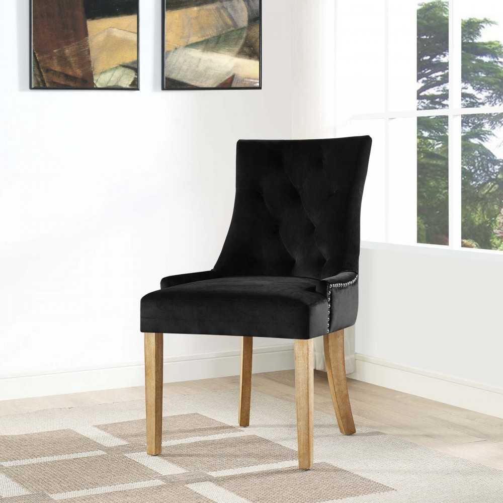 Pose Performance Velvet Dining Chair, Black