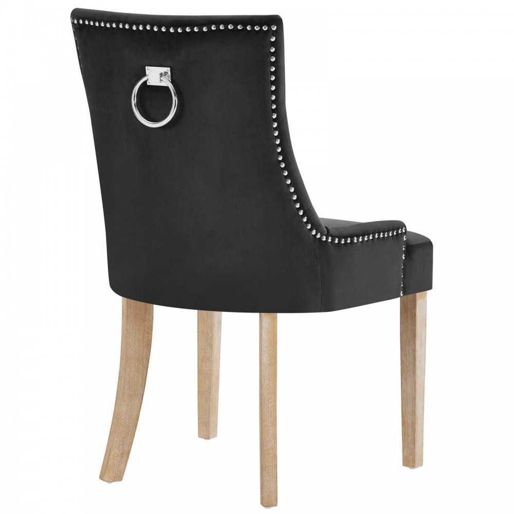 Pose Performance Velvet Dining Chair, Black