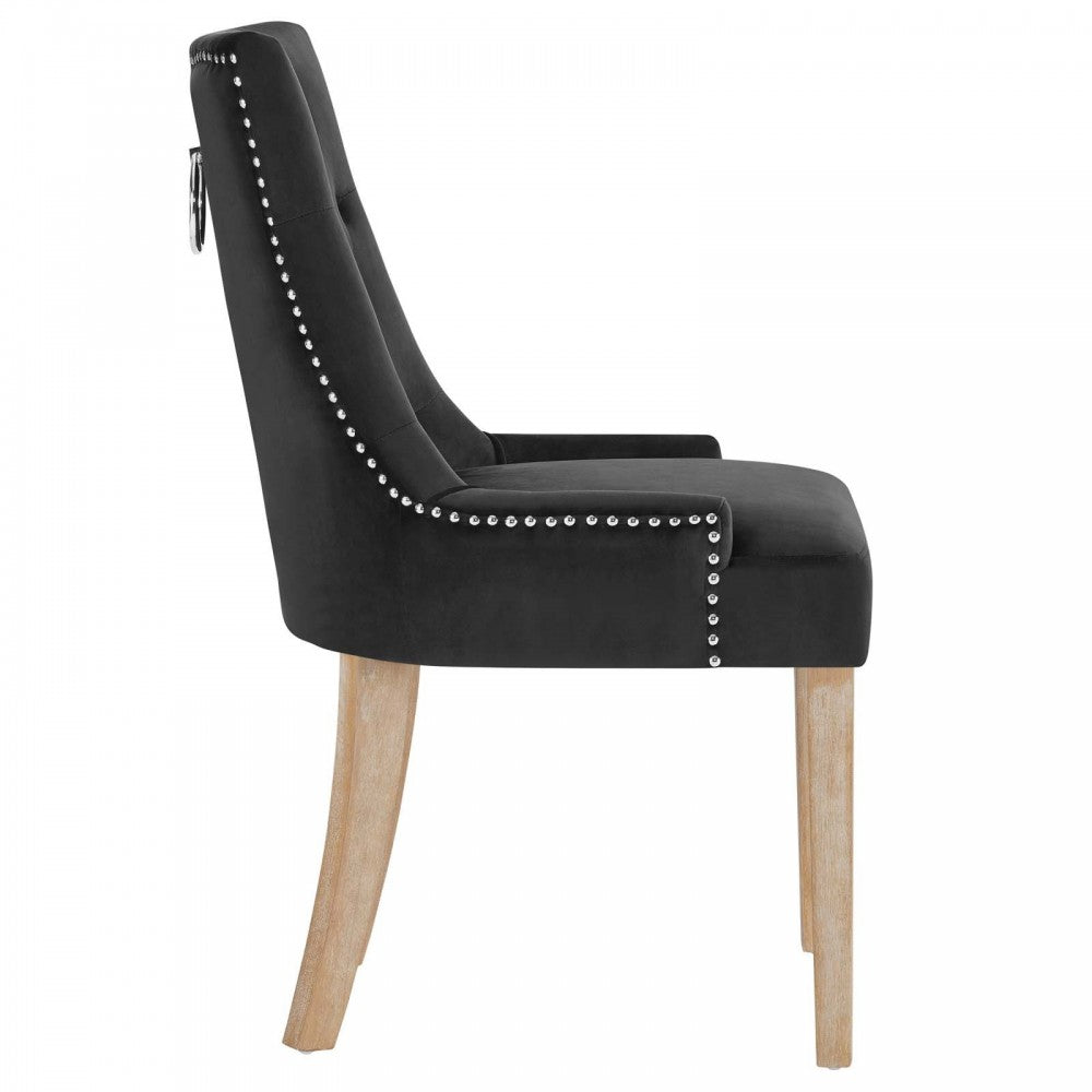 Pose Performance Velvet Dining Chair, Black