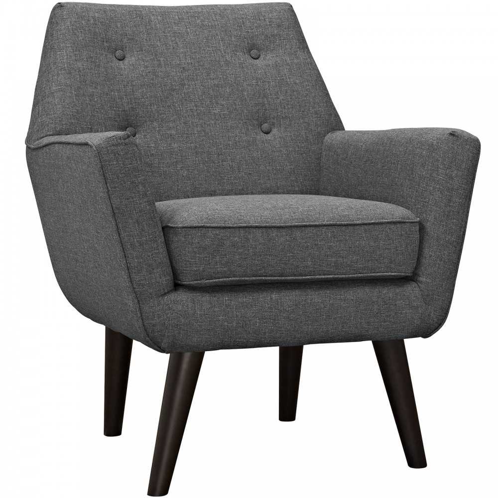 Posit Upholstered Fabric Armchair, Gray