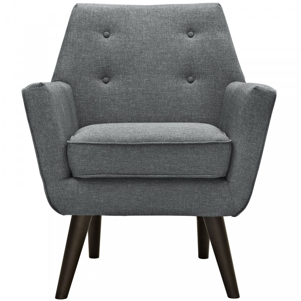 Posit Upholstered Fabric Armchair, Gray