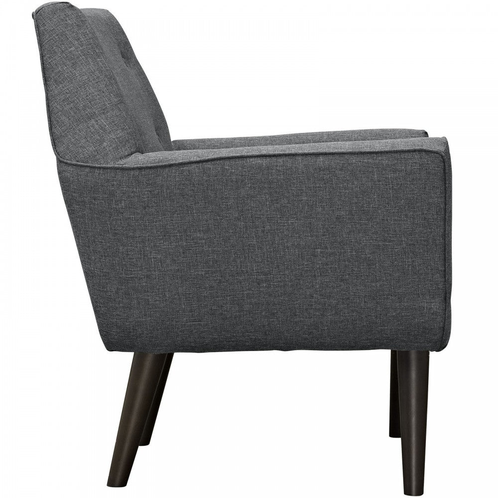Posit Upholstered Fabric Armchair, Gray