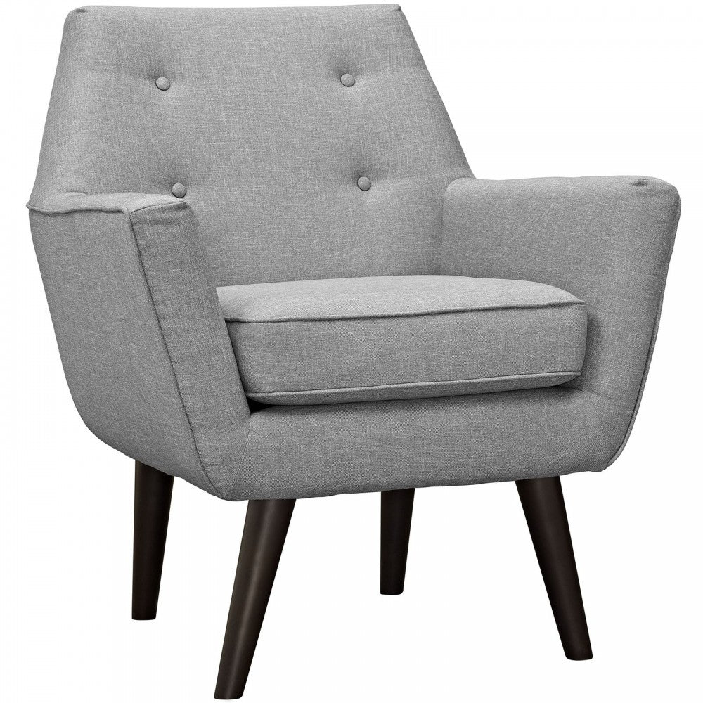 Posit Upholstered Fabric Armchair, Light Gray
