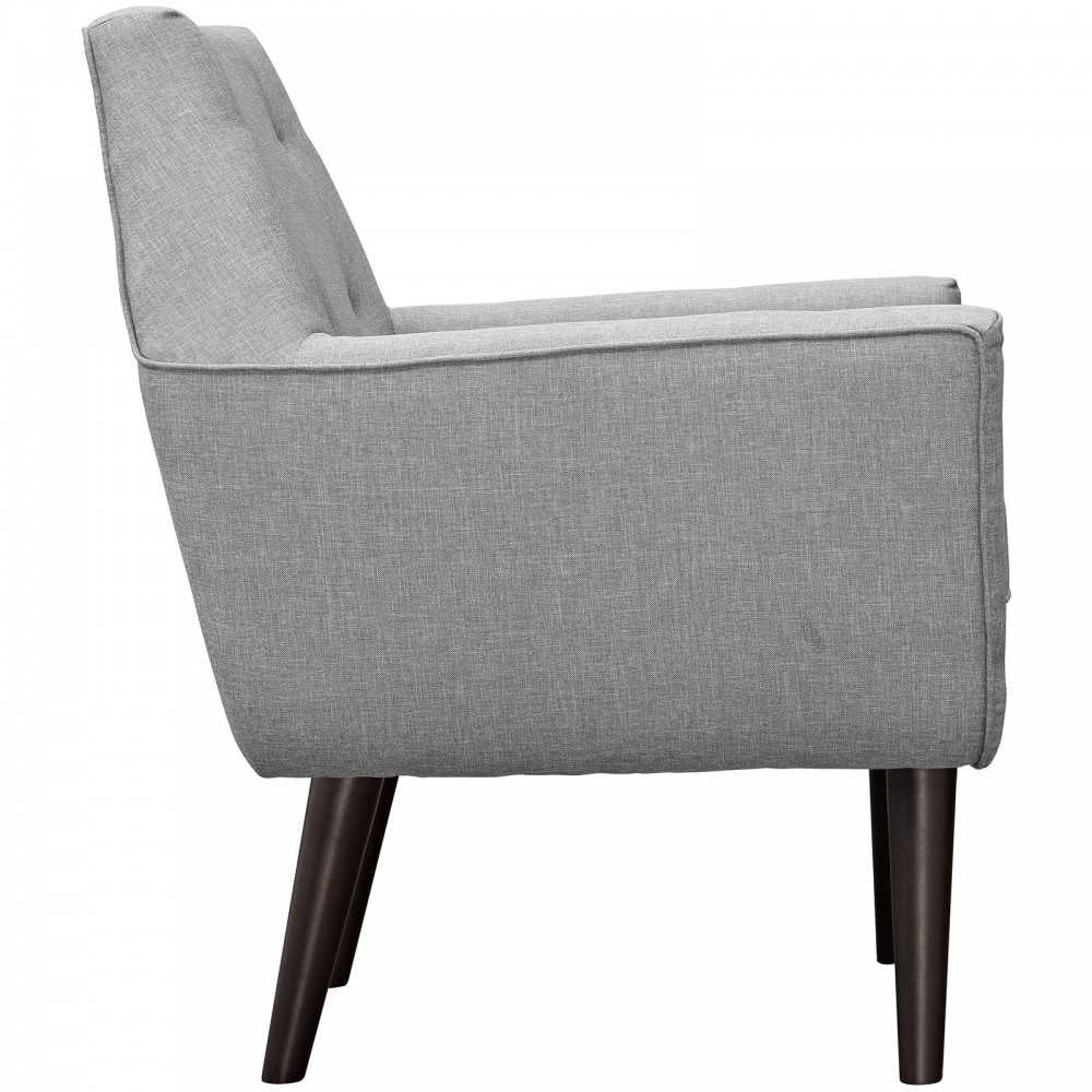 Posit Upholstered Fabric Armchair, Light Gray