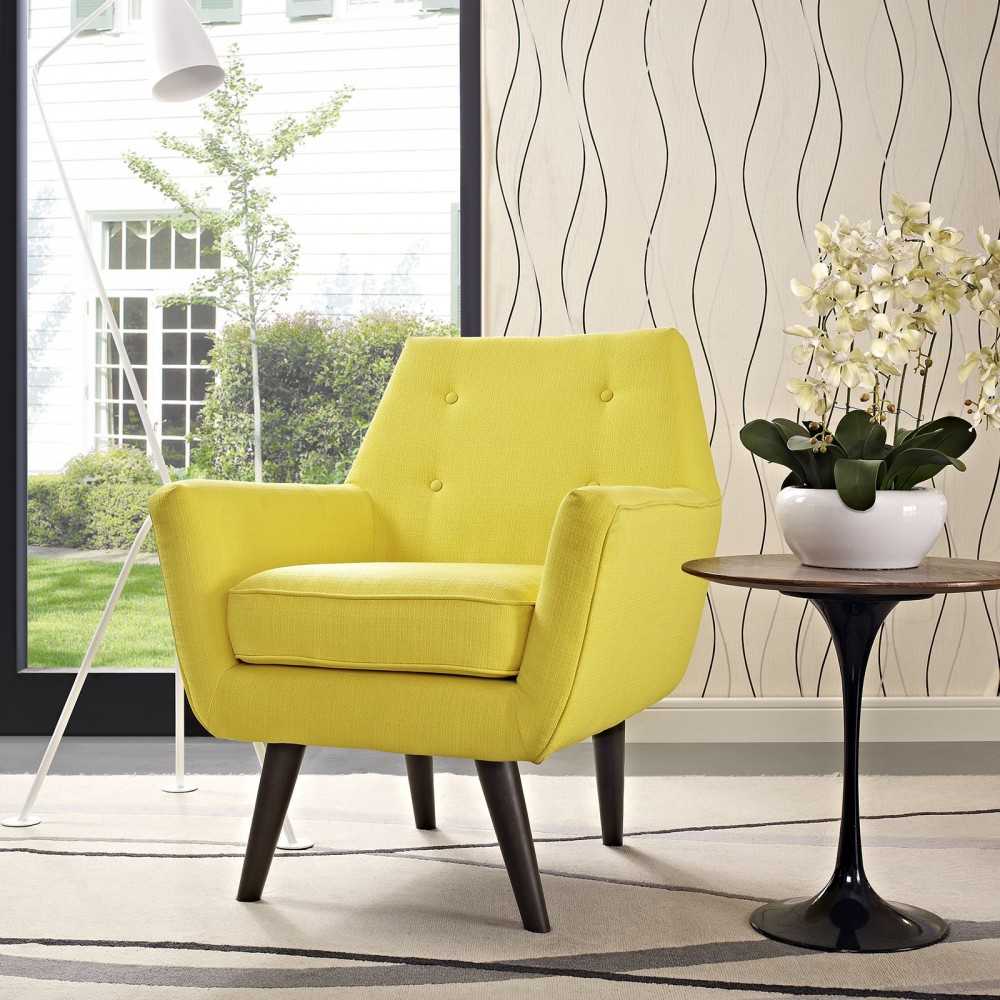Posit Upholstered Fabric Armchair, Sunny