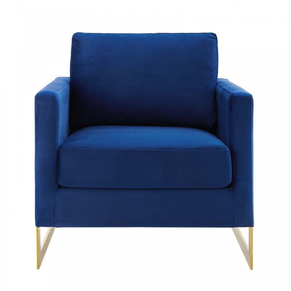 Posse Performance Velvet Accent Chair, Gold Navy