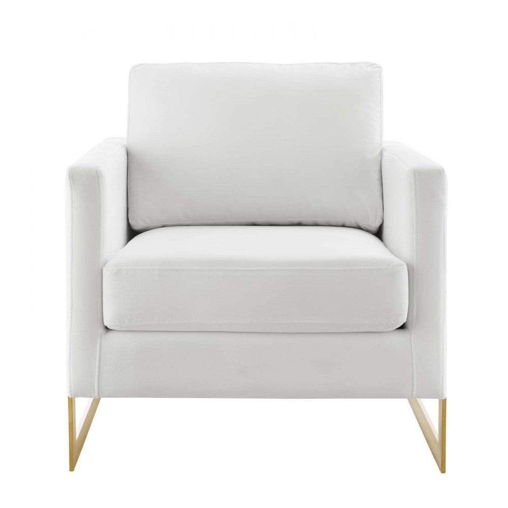 Posse Performance Velvet Accent Chair, Gold White