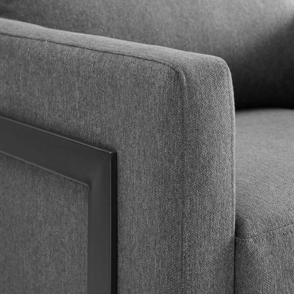 Posse Upholstered Fabric Accent Chair, Black Charcoal
