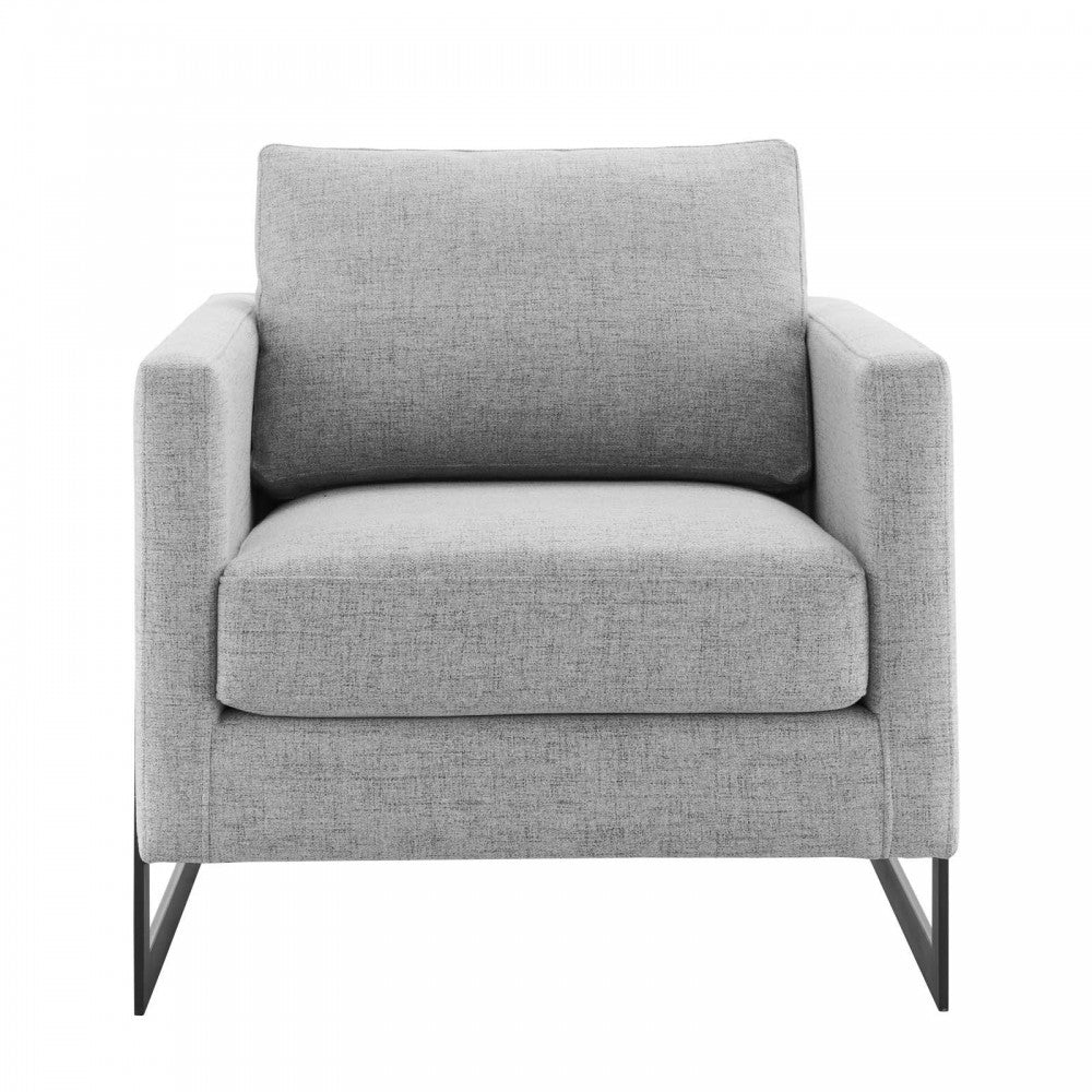 Posse Upholstered Fabric Accent Chair, Black Light Gray