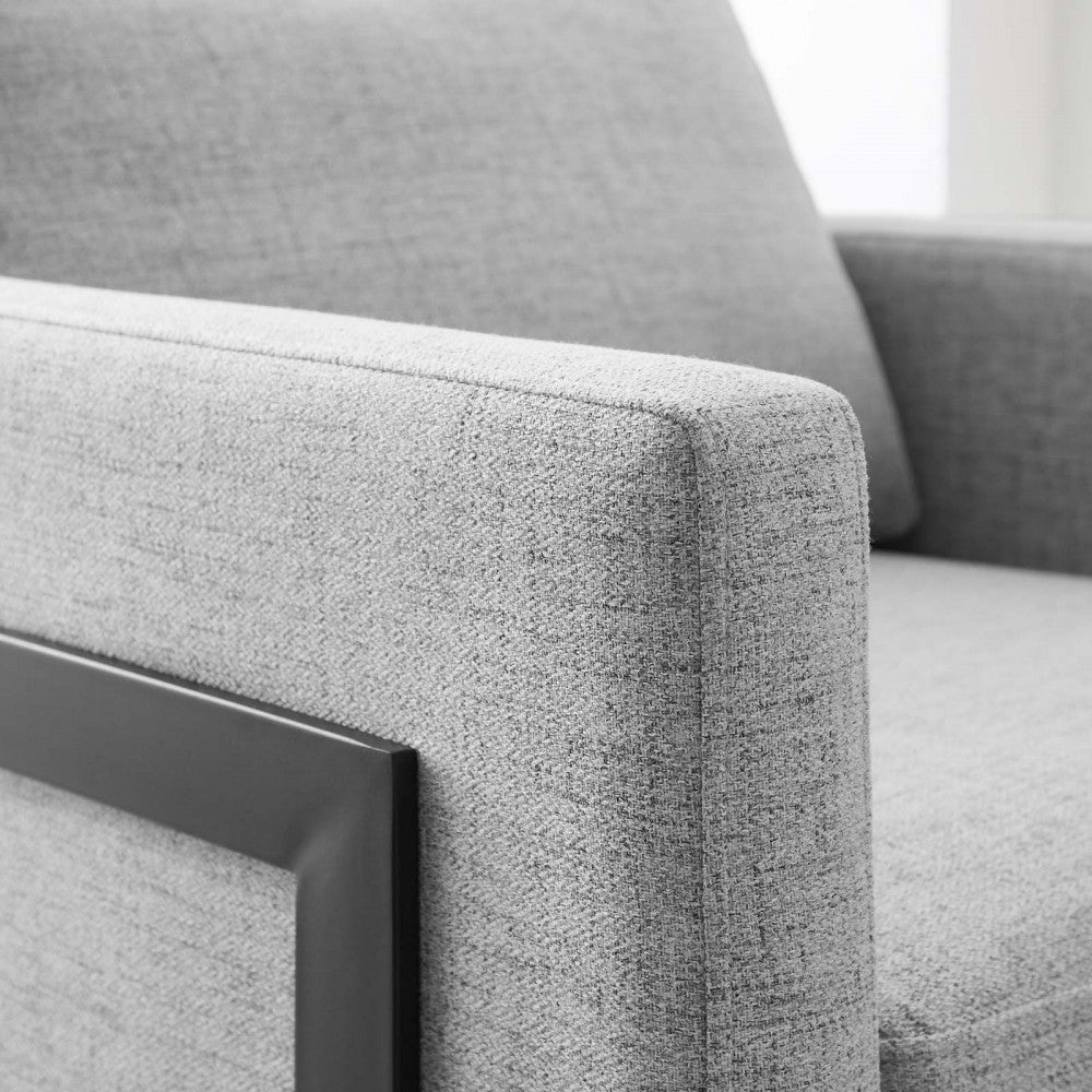Posse Upholstered Fabric Accent Chair, Black Light Gray
