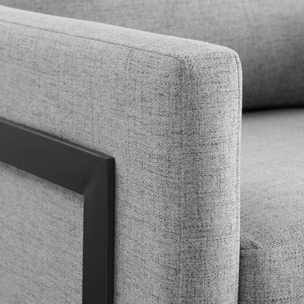 Posse Upholstered Fabric Accent Chair, Black Light Gray