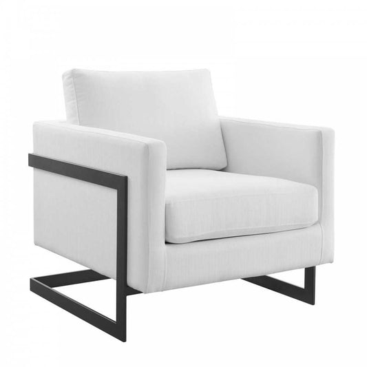 Posse Upholstered Fabric Accent Chair, Black White