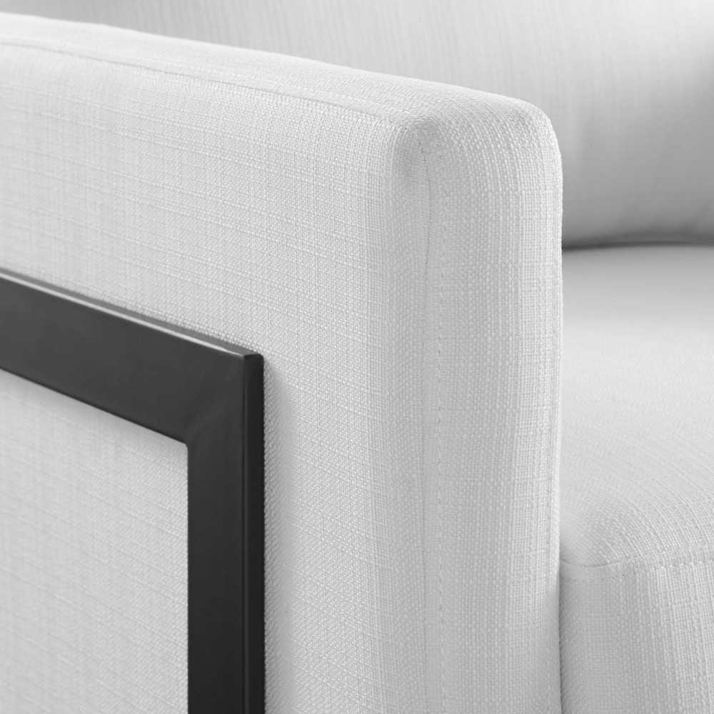 Posse Upholstered Fabric Accent Chair, Black White