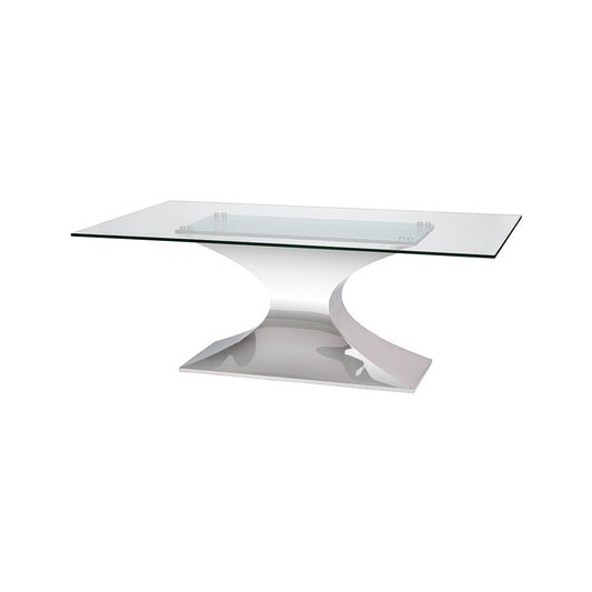 Praetorian Silver Metal Dining Table, HGSX223