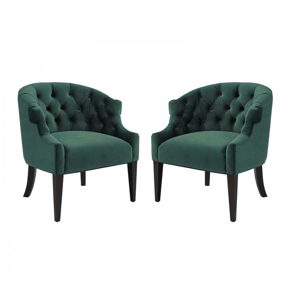 Precept Armchair Performance Velvet Set of 2, Green