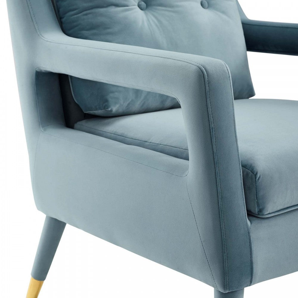 Premise Armchair Performance Velvet Set of 2, Light Blue