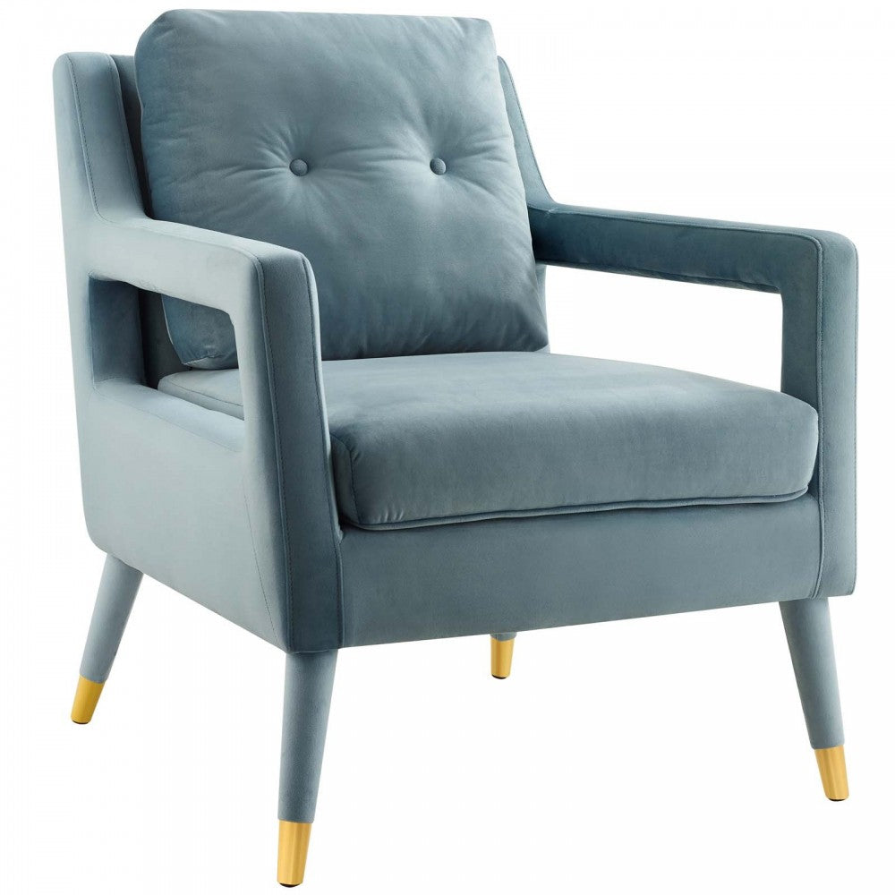 Premise Armchair Performance Velvet Set of 2, Light Blue