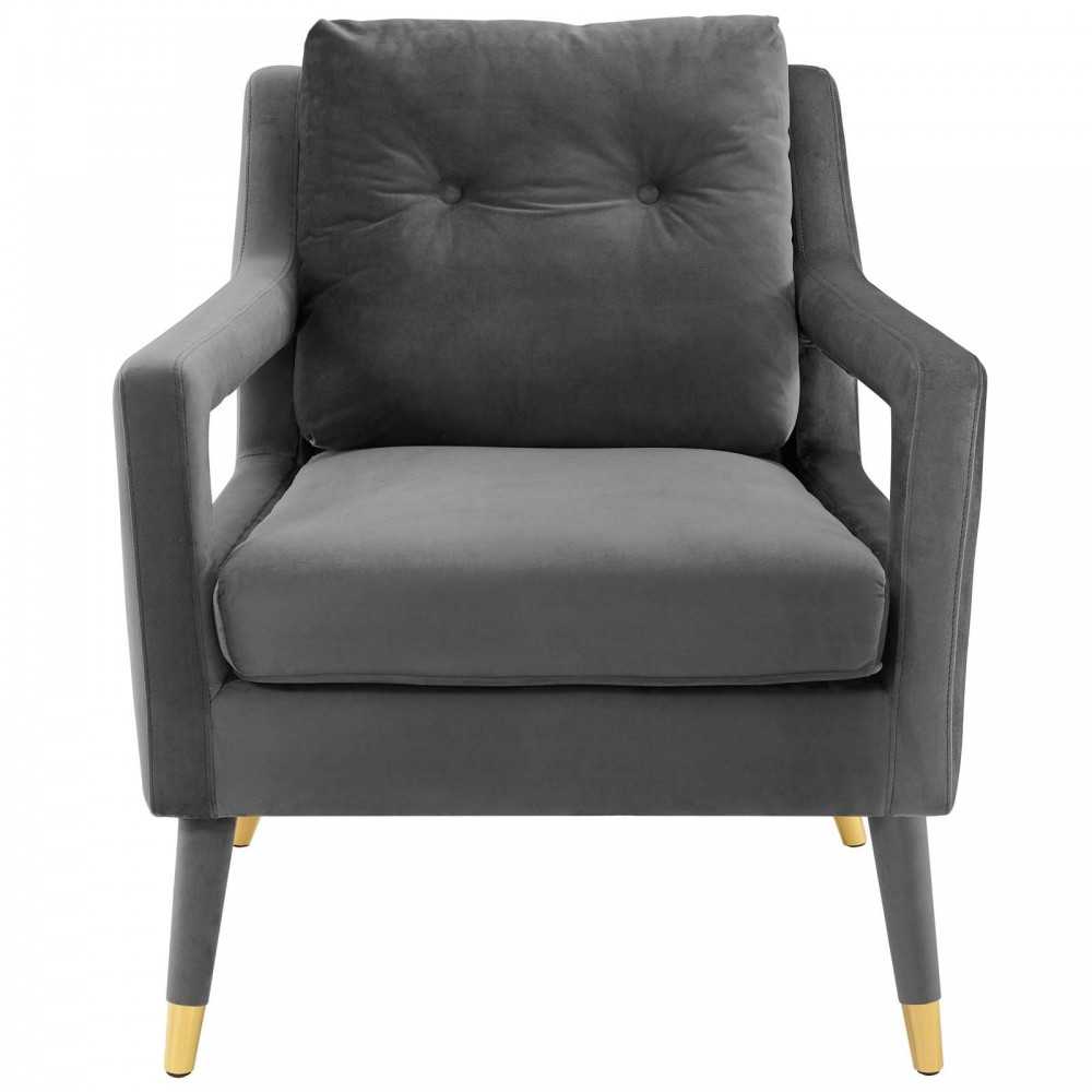 Premise Armchair Performance Velvet Set of 2, Gray