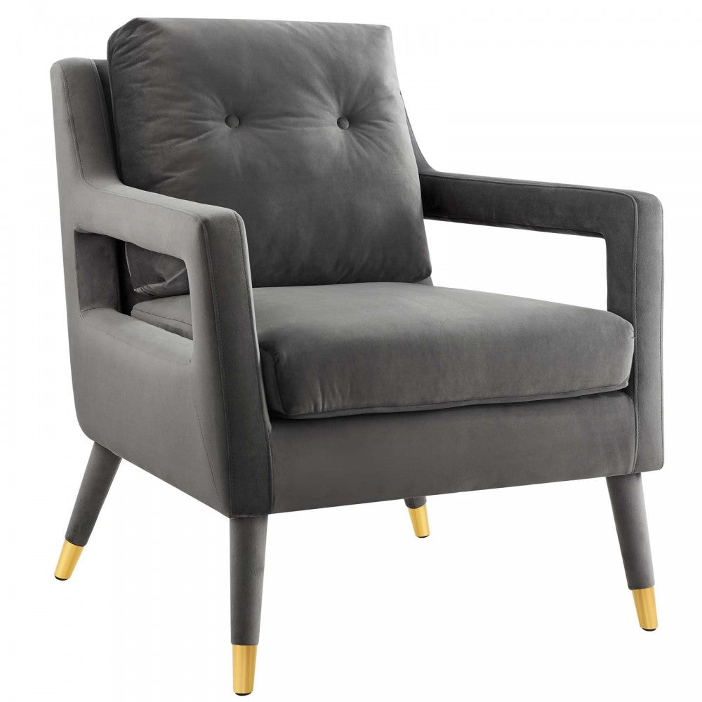Premise Armchair Performance Velvet Set of 2, Gray