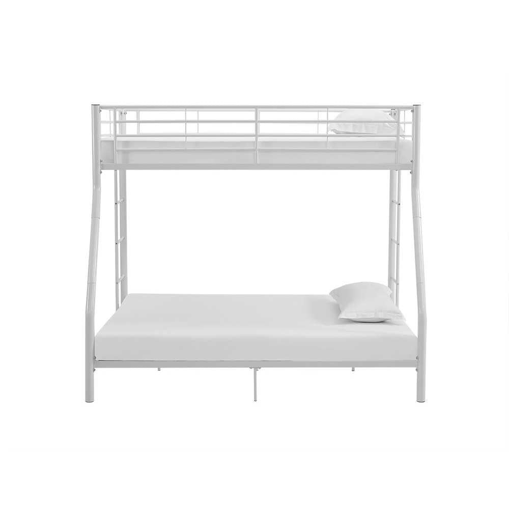 Premium Metal Twin over Full Bunk Bed - White