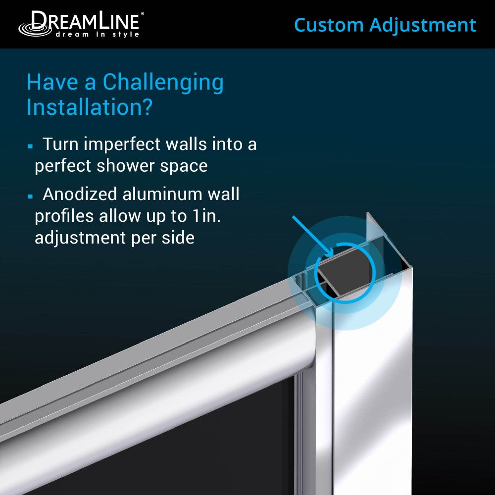 Prime 33 in. x 74 3/4 in. Semi-Frameless Clear Glass Sliding Shower Enclosure in Brushed Nickel with Biscuit Base Kit