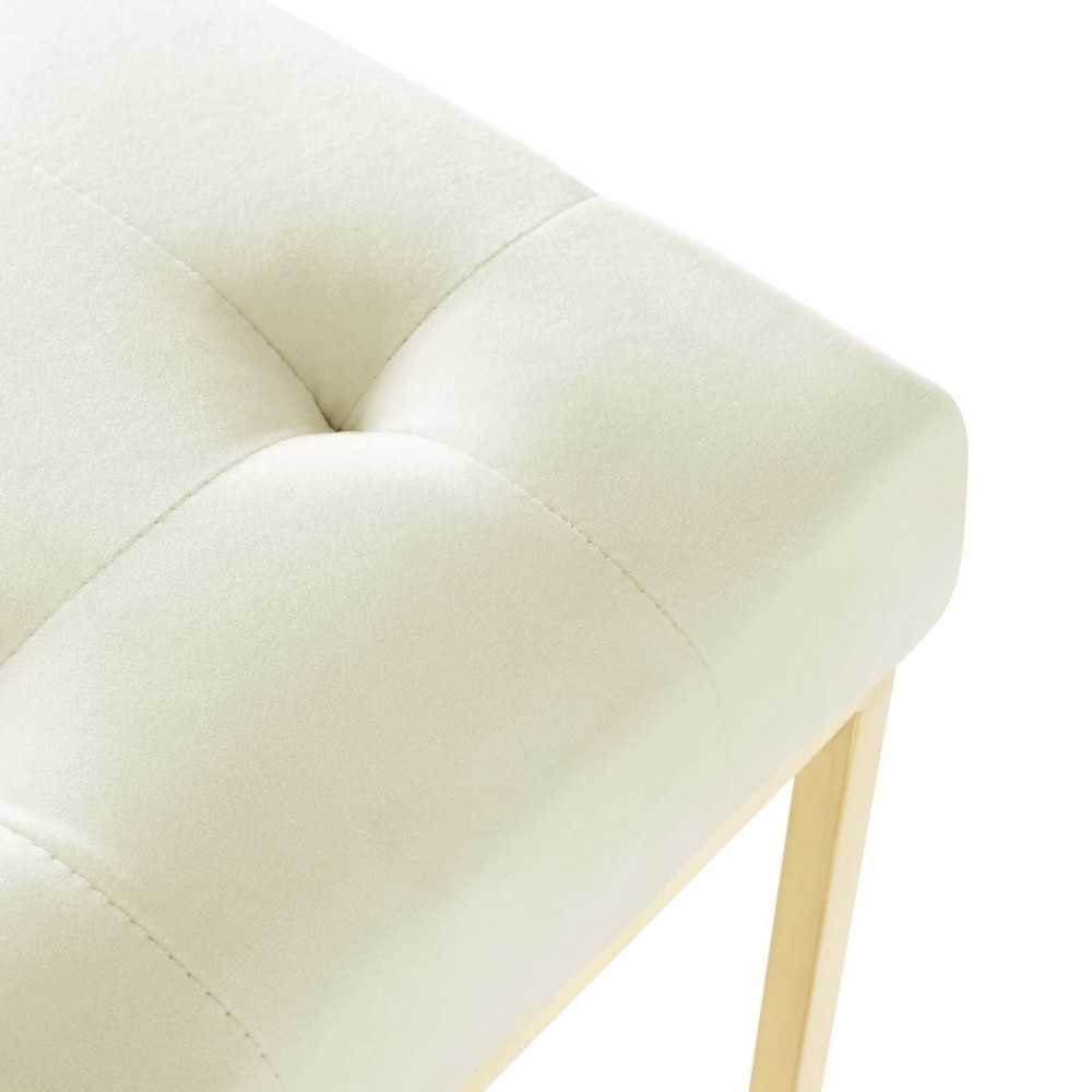 Privy Gold Stainless Steel Performance Velvet Dining Chair, Gold Ivory