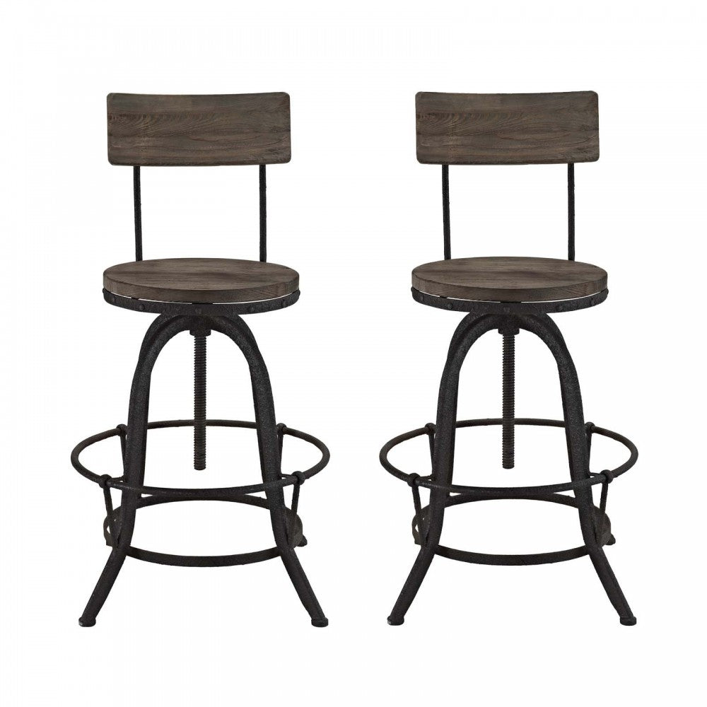 Procure Bar Stool Set of 2, Brown