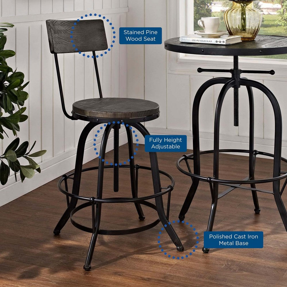 Procure Bar Stool Set of 2, Black