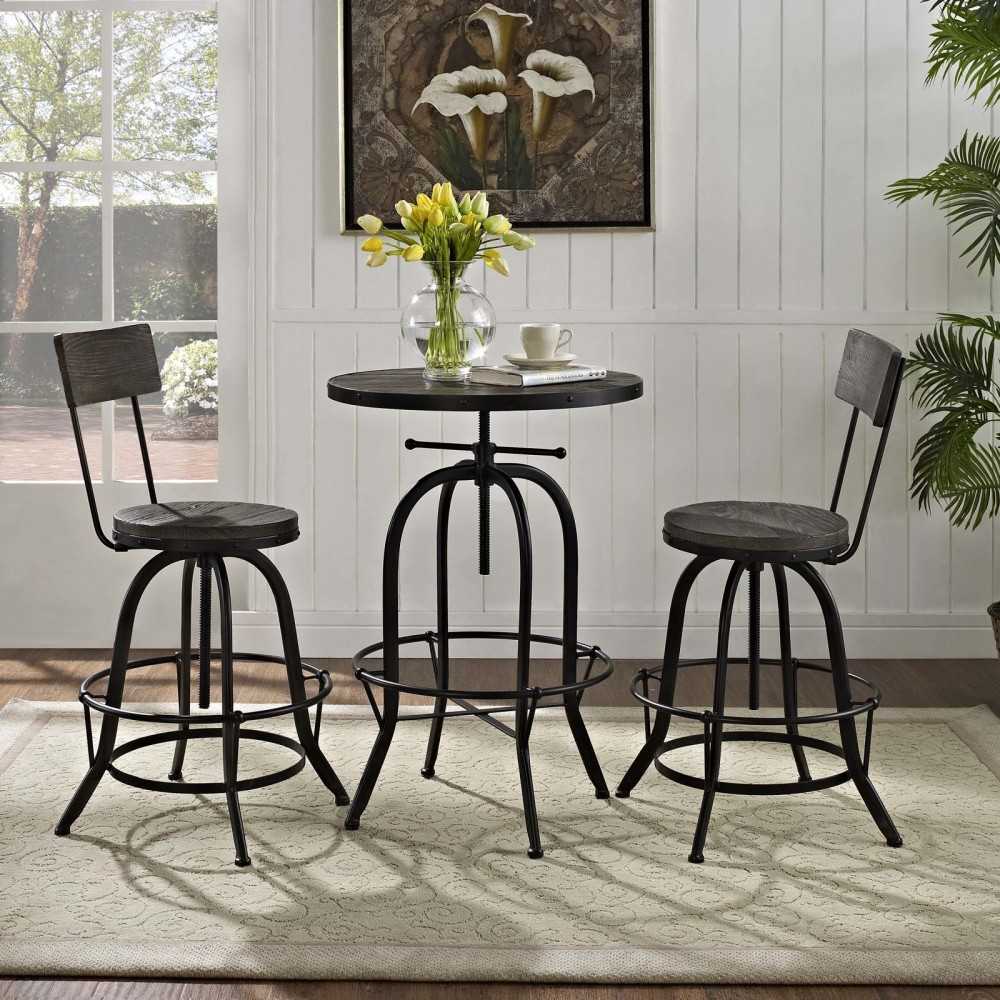 Procure Bar Stool Set of 2, Black