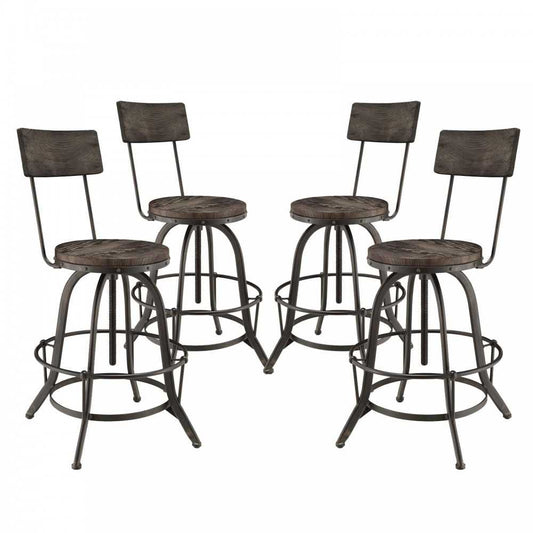 Procure Bar Stool Set of 4, Black