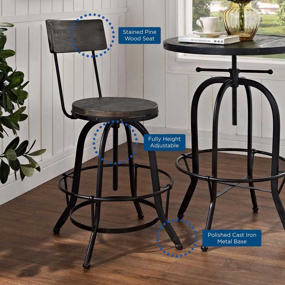 Procure Bar Stool Set of 4, Black