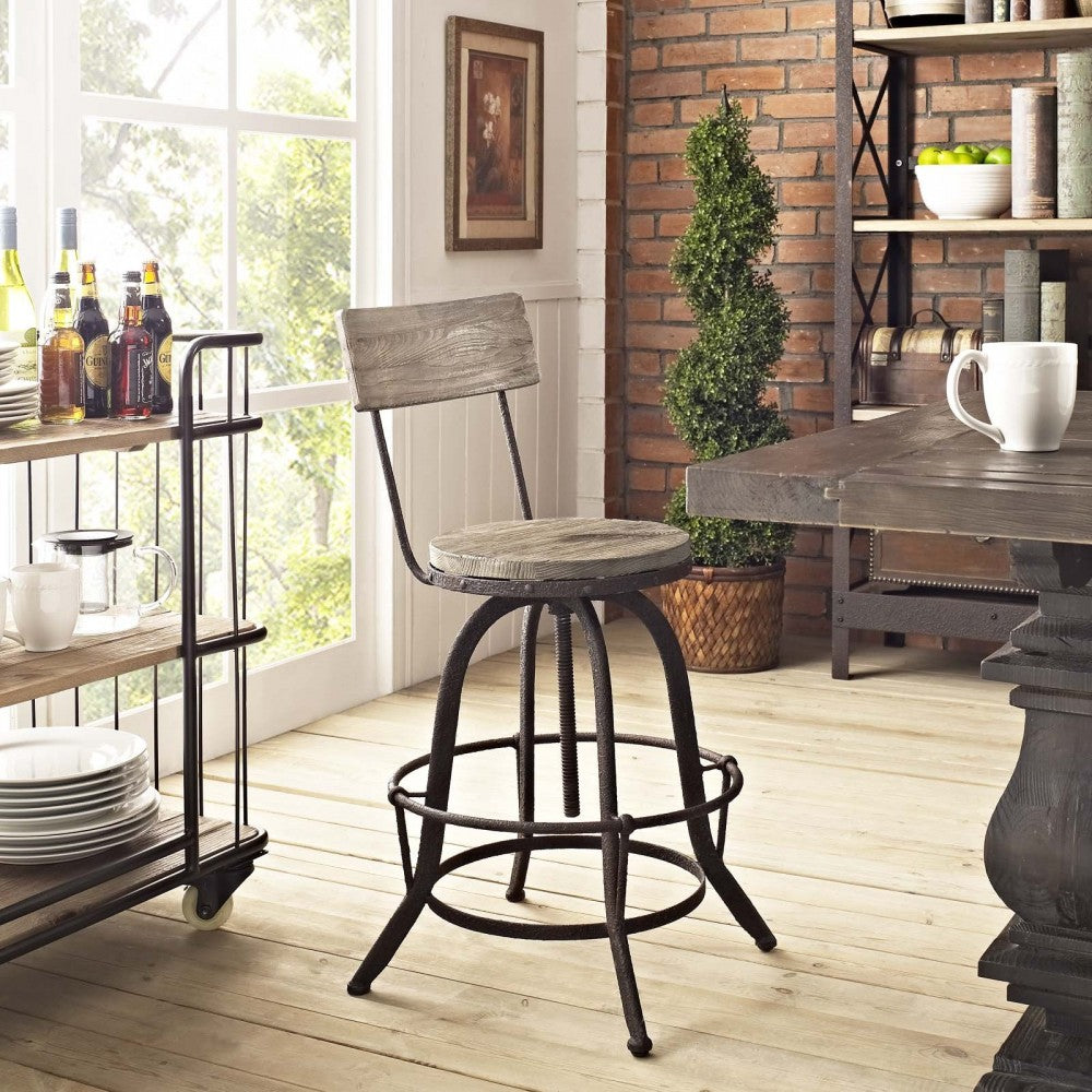 Procure Wood Bar Stool, Brown