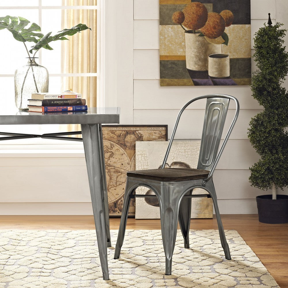 Promenade Bamboo Side Chair, Gunmetal
