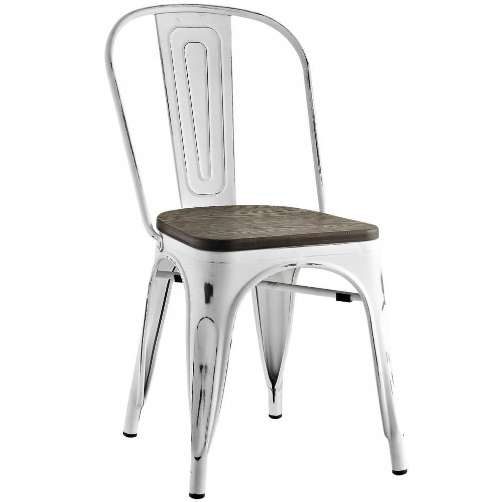 Promenade Bamboo Side Chair, White
