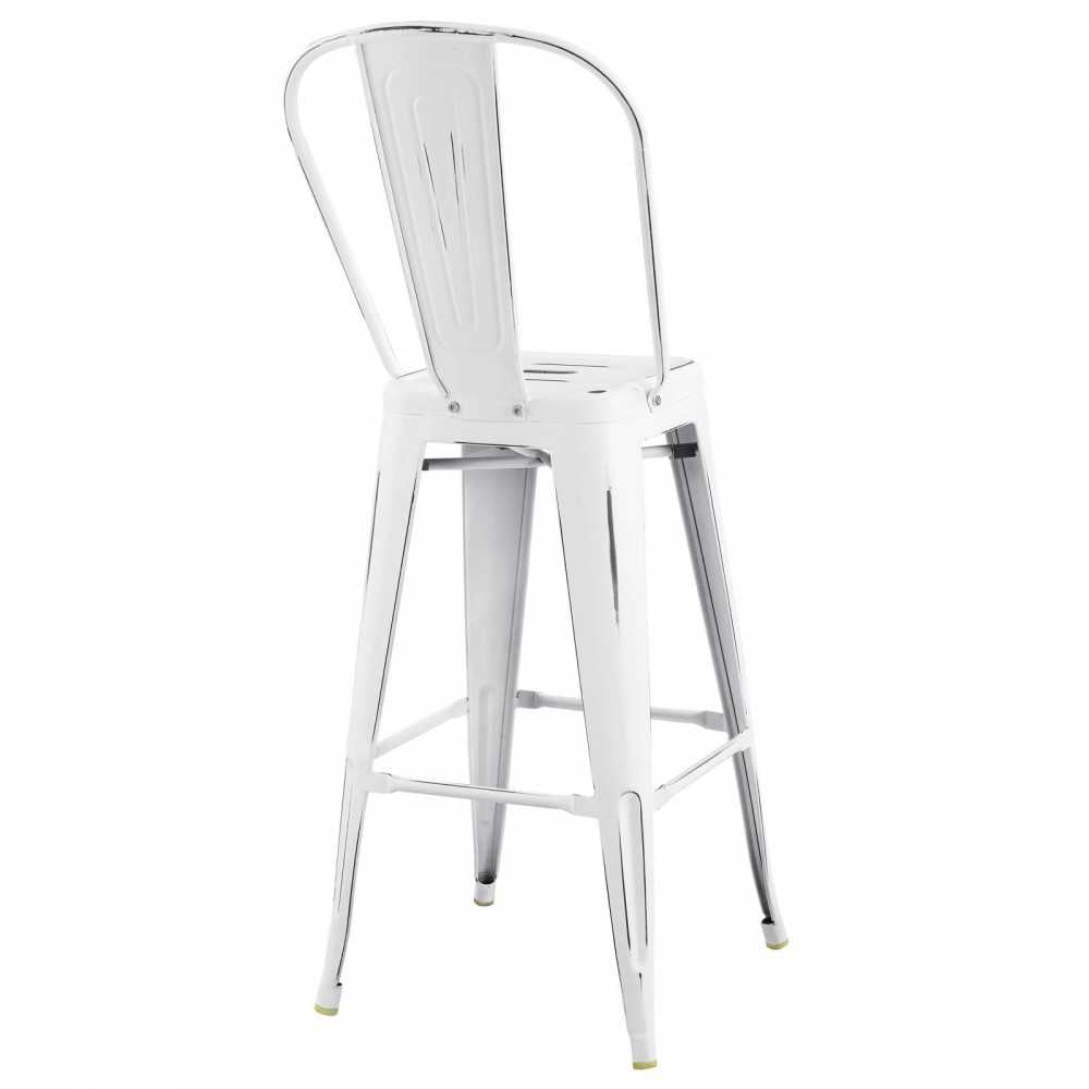 Promenade Bar Side Stool Metal Set of 4, White