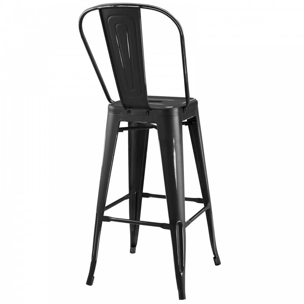 Promenade Bar Side Stool Metal Set of 4, Black