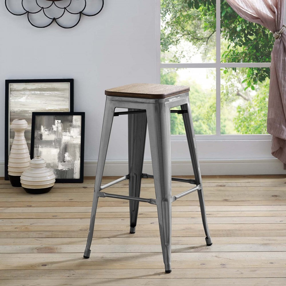 Promenade Bar Stool, Gunmetal, EEI-2819-GME