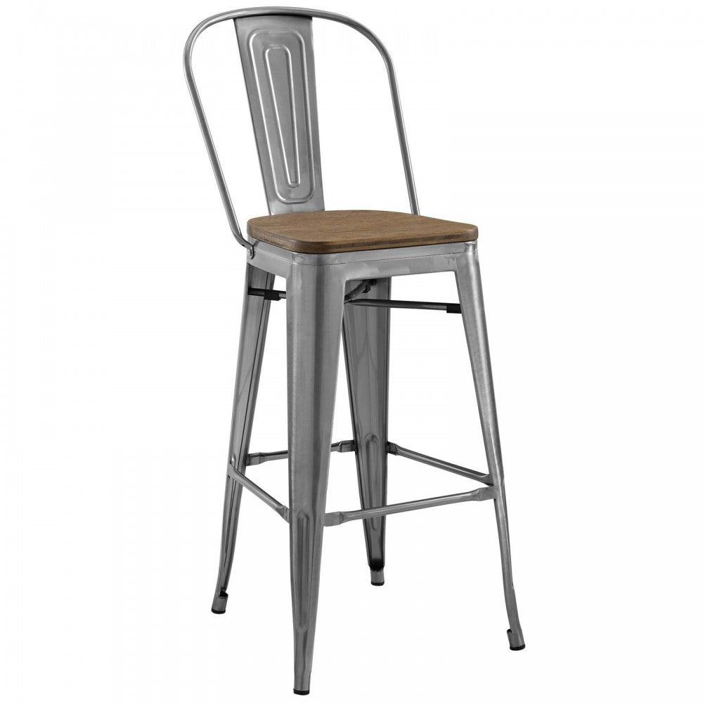 Promenade Bar Stool, Gunmetal, EEI-2814-GME