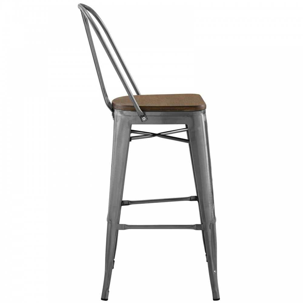 Promenade Bar Stool, Gunmetal, EEI-2814-GME