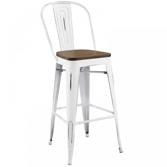 Promenade Bar Stool, White, EEI-2814-WHI