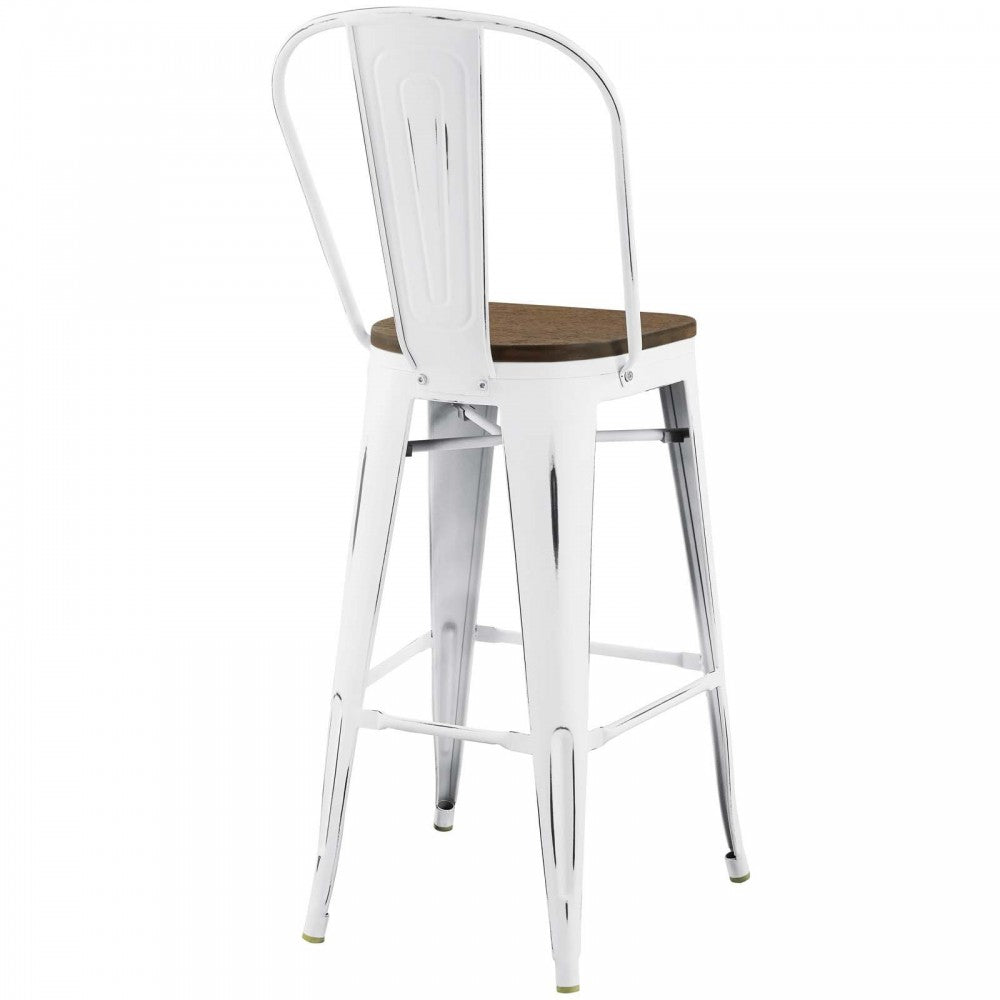 Promenade Bar Stool, White, EEI-2814-WHI